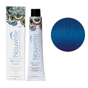 088 синій Фарба для волосся перманентна, 100мл Permanent Hair Color Nouvelle
