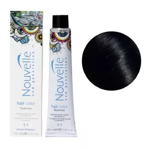 1 чорний натуральний  Фарба для волосся перманентна, 100мл Permanent Hair Color Nouvelle