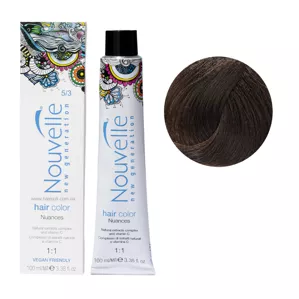 5/3 світло-золотистий, коричневий Фарба для волосся перманентна, 100мл Permanent Hair Color Nouvelle