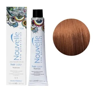 7/34 золотистий мідно-русявий Фарба для волосся перманентна, 100мл Permanent Hair Color Nouvelle