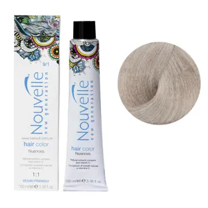 9/1 попелястий блондин Фарба для волосся перманентна, 100мл Permanent Hair Color Nouvelle
