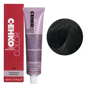 1/0 Чорний натуральний Стійка перманентна крем-фарба для волосся, 60 мл Permament Hair Color EXPLOSION C:EHKO