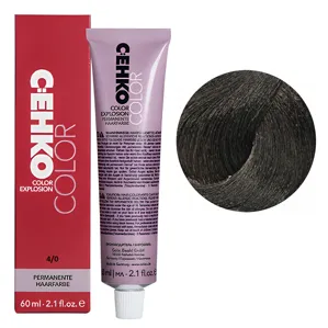 4/0 Шатен натуральний Стійка перманентна крем-фарба для волосся, 60 мл Permament Hair Color EXPLOSION C:EHKO