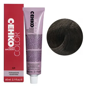 5/0 Світлий шатен натуральний Стійка перманентна крем-фарба для волосся, 60 мл Permament Hair Color EXPLOSION C:EHKO
