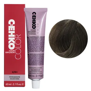 6/00+ Темний блондин натуральний інтенсивний Стійка перманентна крем-фарба для волосся, 60 мл Permament Hair Color EXPLOSION C:EHKO