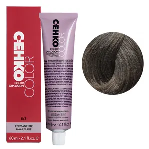 6/2 Темний блондин попелястий Стійка перманентна крем-фарба для волосся, 60 мл Permament Hair Color EXPLOSION C:EHKO
