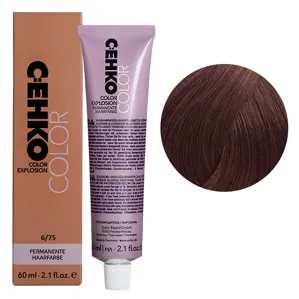 6/75 Темний блондин коричнево-червоний Стійка перманентна крем-фарба для волосся, 60 мл Permament Hair Color EXPLOSION C:EHKO