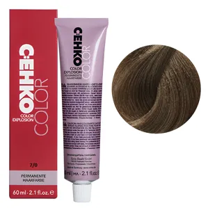 7/0 Блондин натуральний Стійка перманентна крем-фарба для волосся, 60 мл Permament Hair Color EXPLOSION C:EHKO