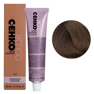 7/7 Блондин коричневий Стійка перманентна крем-фарба для волосся, 60 мл Permament Hair Color EXPLOSION C:EHKO