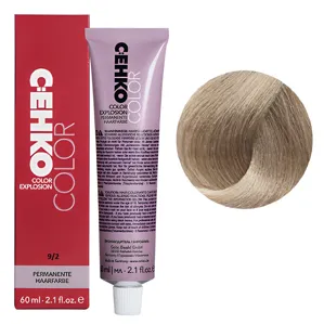 9/2 Дуже світлий блондин попелястий Стійка перманентна крем-фарба для волосся, 60 мл Permament Hair Color EXPLOSION C:EHKO