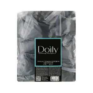 Трусики-стрінги одноразові чоловічі L/XL/XXL зі спанбонду (1 шт), колір: ЧОРНИЙ Doily