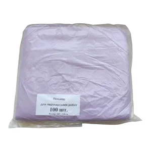 Пеньюар для перукарських робіт 100х140 см (100 шт в пачці) з поліетилену, колір: В АСОРТИМЕНТІ Перукарські аксесуари