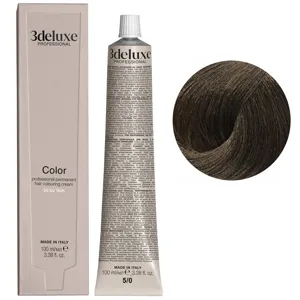 5/0 світло-коричневий натуральний Фарба для волосся, 100 мл Permanent Hair Color 3deluxe Professional