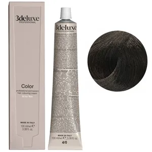 4/0 коричневий натуральний Фарба для волосся, 100 мл Permanent Hair Color 3deluxe Professional