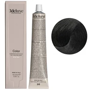 3/0 темно-коричневий натуральний Фарба для волосся, 100 мл Permanent Hair Color 3deluxe Professional 