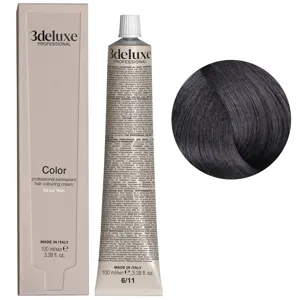 6/11 темний блондин інтенсивний попелястий Фарба для волосся, 100 мл Permanent Hair Color 3deluxe Professional