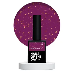 База кольорова з поталлю 10 мл №01 Malbec Potal Base NAILSOFTHEDAY