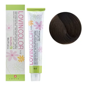 6/0  Стійка крем-фарба для волосся, 100мл  Hair color cream Lovin Color LOVIEN Essential