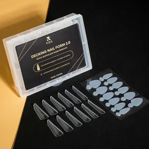 F.O.X Decking Nail Form 2,0  Верхні форми для моделювання з силіконовими молжами Сучасний мигдаль 120шт