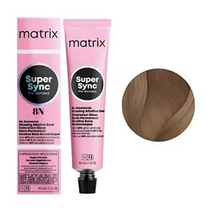 8N Тонер для волосся на лужній основі без аміаку, 90 мл SUPER SYNC  Pre-Bonded MATRIX