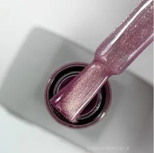 Гель-лак котяче око, 10 мл №08 Amber Cat Gel Polish SAGA Professional