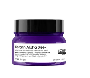 Маска для гладкості та контролю пухнастості волосся 250 мл Mask Keratin Alpha Sleek Serie Expert L`Oreal Professionnel