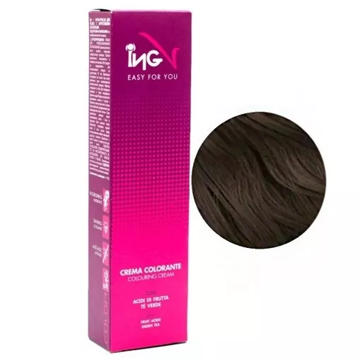 4/01 каштановий натурально-попелястий Крем-фарба для волосся стійка, 100 мл Colouring Cream ING