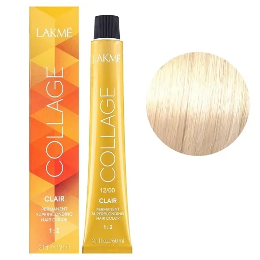 12/00 Суперосвітлюючий світло-білявий натуральний Крем-фарба для волосся стійка, 60 мл Permanent Hair Color COLLAGE LAКME