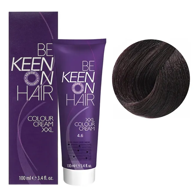 4/6 коричневий фіолетовий Стійка крем-фарба для волосся, 100 мл Colour Cream XXL KEEN