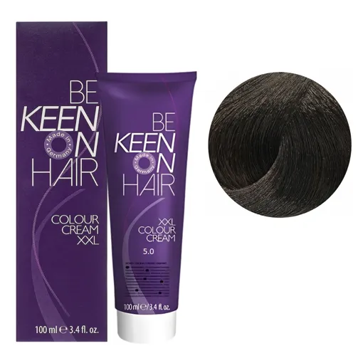 5/0 світло-коричневий натуральний Стійка крем-фарба для волосся, 100 мл Colour Cream XXL KEEN