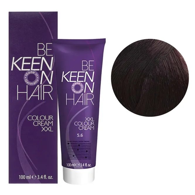 5/6 світло-коричневий фіолетовий Стійка крем-фарба для волосся, 100 мл Colour Cream XXL KEEN