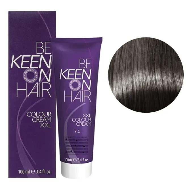7/1 блондин попелястий Стійка крем-фарба для волосся, 100 мл Colour Cream XXL KEEN