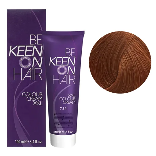 7/34 блондин золотисто-мідний Стійка крем-фарба для волосся, 100 мл Colour Cream XXL KEEN