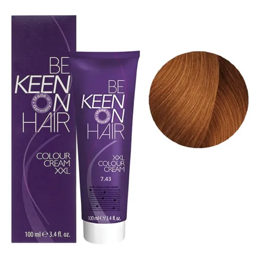 7/43 блондин мідно-золотистий Стійка крем-фарба для волосся, 100 мл Colour Cream XXL KEEN