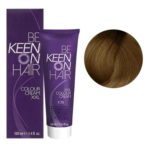 7/73 блондин каштаново-золотистий Стійка крем-фарба для волосся, 100 мл Colour Cream XXL KEEN