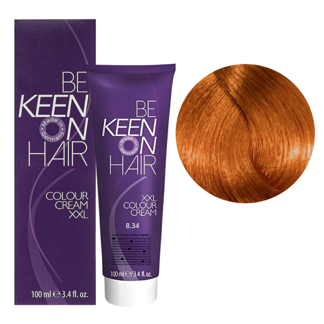 8/34 світлий блондин золотисто-мідний Стійка крем-фарба для волосся, 100 мл Colour Cream XXL KEEN