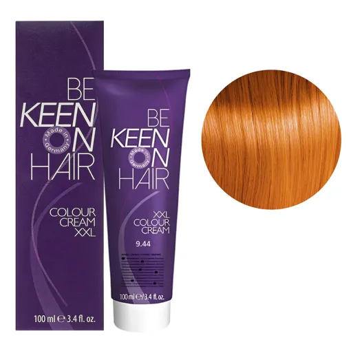 9/44 дуже світлий блондин мідний інтенсивний Стійка крем-фарба для волосся, 100 мл Colour Cream XXL KEEN