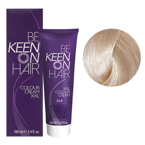 10/8 ультрасвітлий блондин перлинний Стійка крем-фарба для волосся, 100 мл Colour Cream XXL KEEN