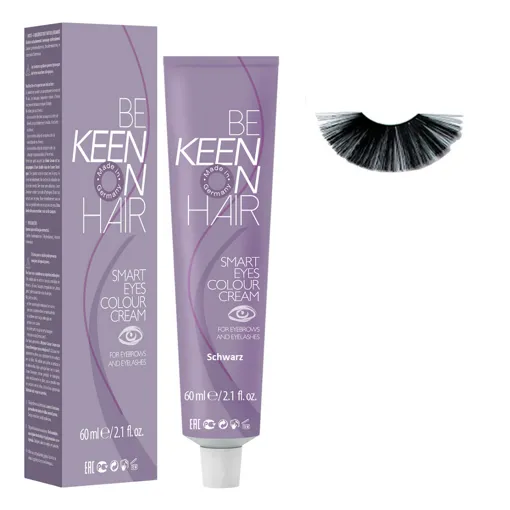 Крем-фарба для брів та вій Чорна (Schwarz), 60 мл Colour Cream SMART EYES KEEN