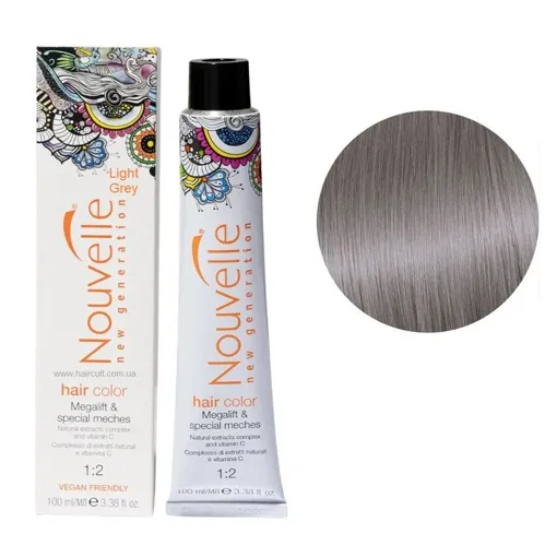 Light Grey (Світло-попелястий) Фарба для волосся перманентна, 100мл Permanent Hair Color Nouvelle