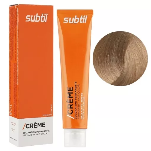 9/3 дуже світлий блондин золотистий Стійка фарба 60 мл CREME Permanent Hair Color Subtil  