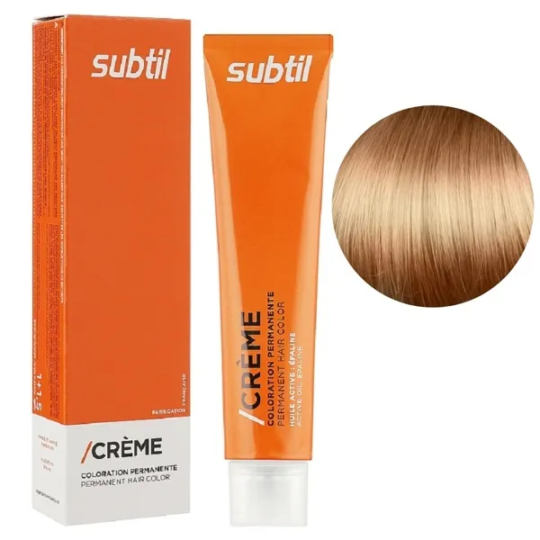 8/30 світлий блондин золотистий насичений Стійка фарба 60 мл CREME Permanent Hair Color Subtil  