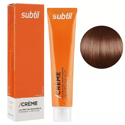 6/34 темний блондин золотистий мідний Стійка фарба 60 мл CREME Permanent Hair Color Subtil  