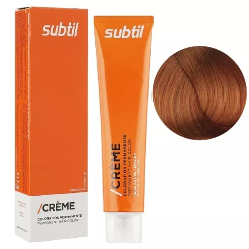 7/43 блондин мідний золотистий Стійка фарба 60 мл CREME Permanent Hair Color Subtil  