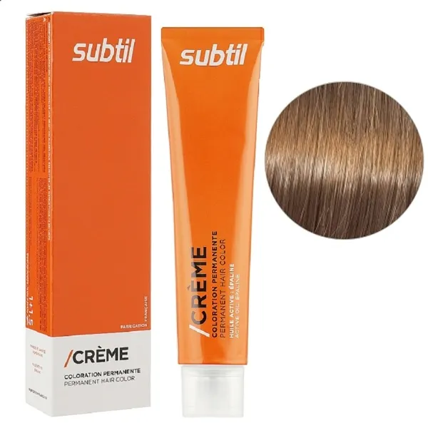 8/74 світлий блондин каштановий мідний Стійка фарба 60 мл CREME Permanent Hair Color Subtil  