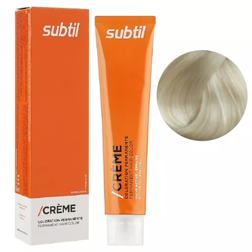 11/01 дуже світлий блондин натуральний попелястий Стійка фарба 60 мл CREME Permanent Hair Color Subtil  