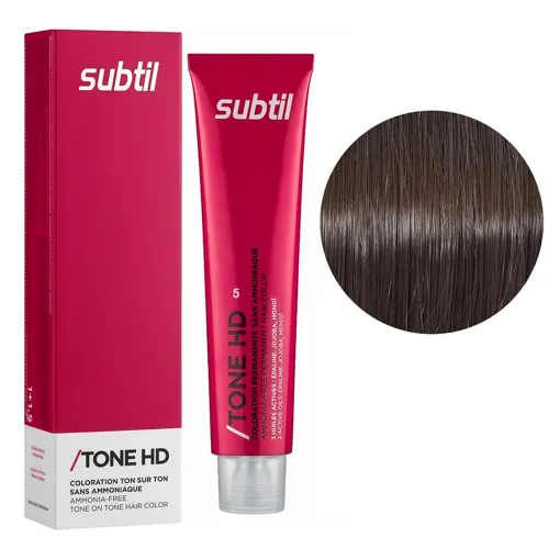 5 світлий шатен Безаміачна крем-фарба для тонування волосся на лужній основі, 60 мл TONE HD SUBTIL