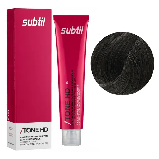4 шатен Безаміачна крем-фарба для тонування волосся на лужній основі, 60 мл TONE HD SUBTIL