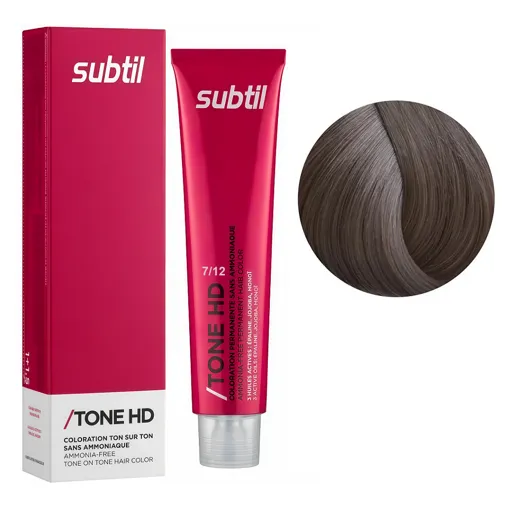 7/12 попелясто-перламутровий Безаміачна крем-фарба для тонування волосся на лужній основі, 60 мл TONE HD SUBTIL