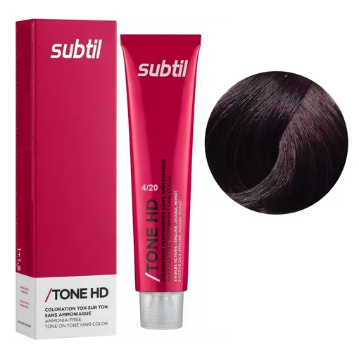 4/20 інтенсивно фіолетовий Безаміачна крем-фарба для тонування волосся на лужній основі, 60 мл TONE HD SUBTIL